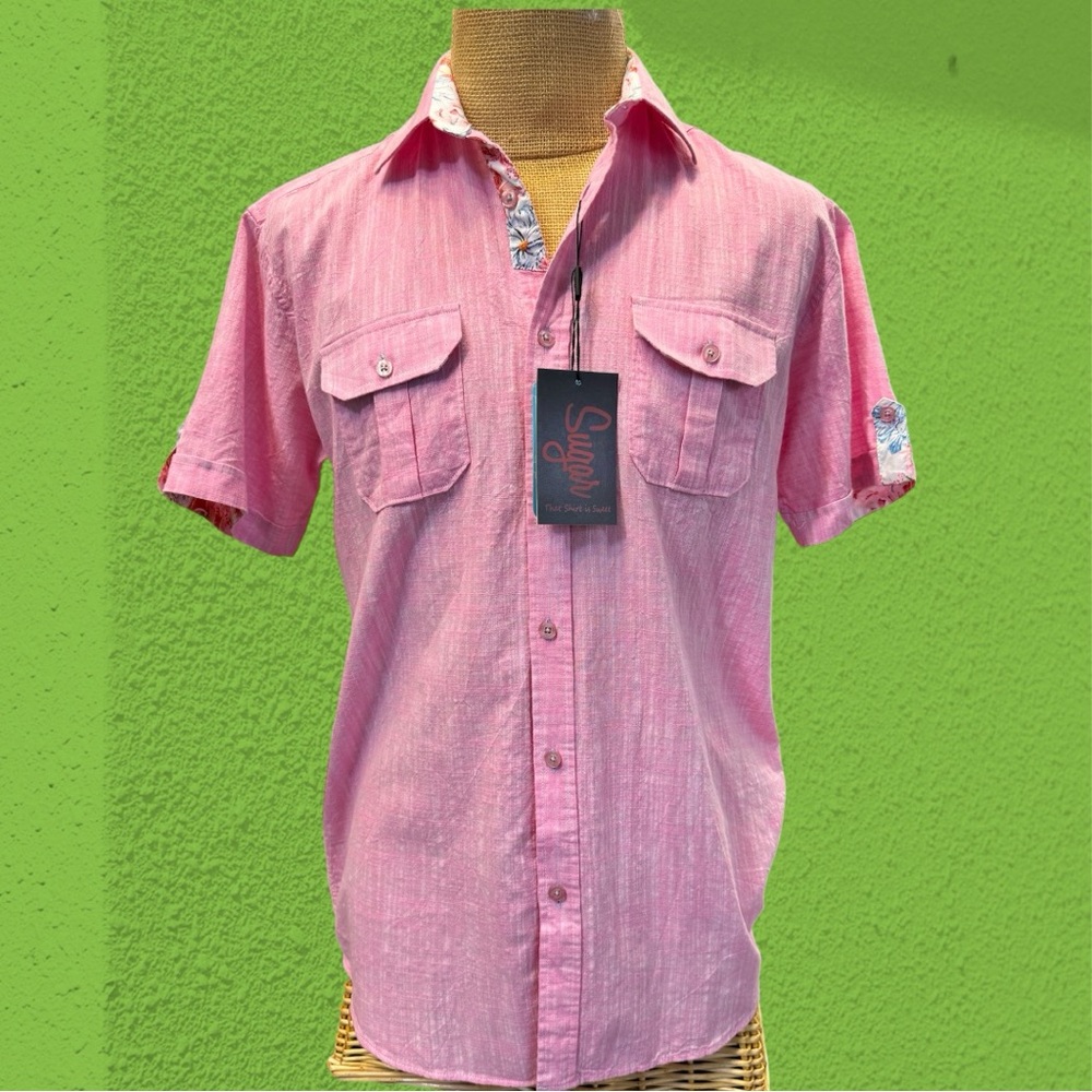 NWT Pink Linen Texture Cotton - True To Size Fit. Multiple sizes